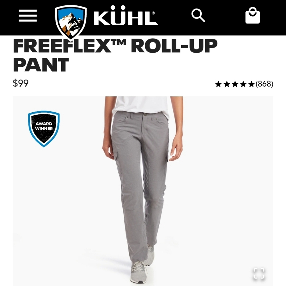 KUHL Freeflex Roll up Pant New With Tags